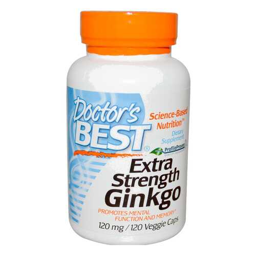 Гинкго Билоба Doctor's Best Ginkgo Extra Strength 120 мг 120 капсул в Триал-Спорт