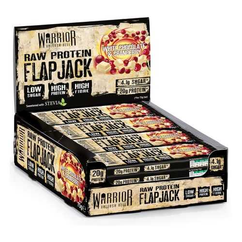 Батончик Warrior Raw Protein Flapjacks 12 0,08 г, 12 шт., white chocolate & cranberry в Триал-Спорт