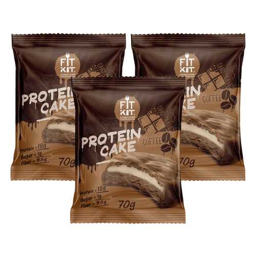 Печенье Fit Kit Protein Cake 3 70 г, 3 шт., шоколад/кофе в Триал-Спорт