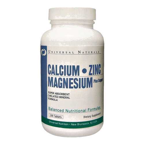 Кальций Universal Nutrition Calcium Zinc Magnesium 100 таблеток в Триал-Спорт