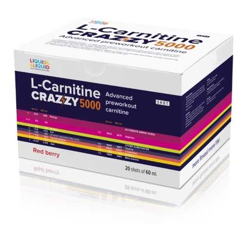 Liquid&Liquid L-Carnitine Crazzy 5000, 20 ампул по 60 мл, Red berry в Триал-Спорт