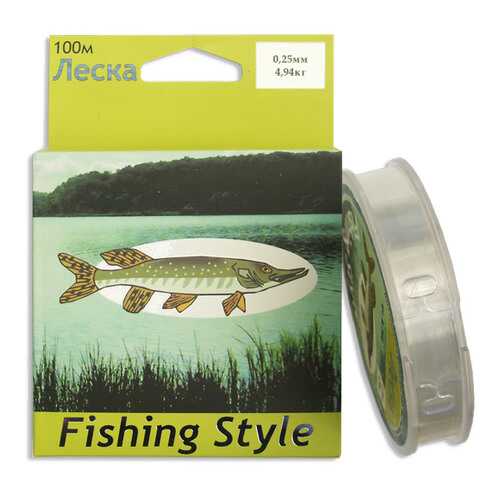 Леска монофильная Fishing Style RL2908 0,25 мм, 100 м, 4,94 кг в Триал-Спорт