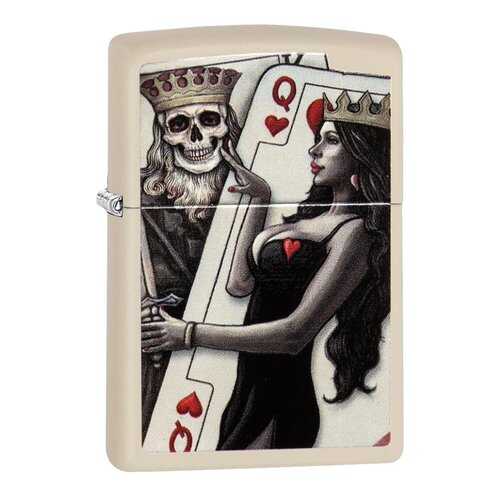 Зажигалка Zippo Skull, King, Queen Beauty Cream Matte в Триал-Спорт